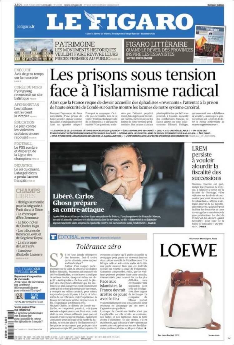 Portada de Le Figaro (Francia)