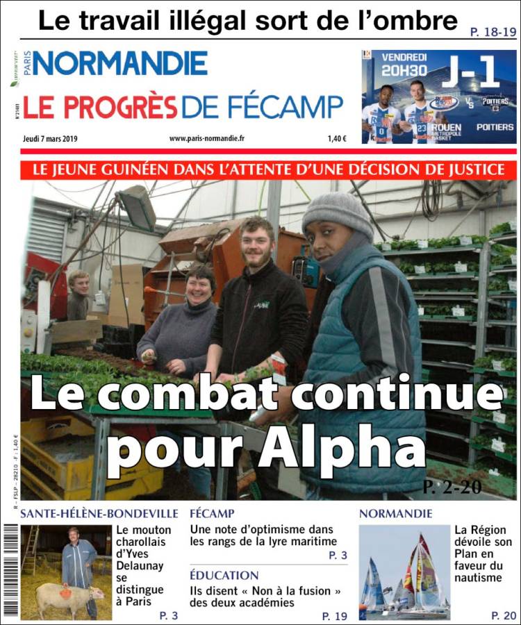 Portada de Progres de Fecamp (Francia)