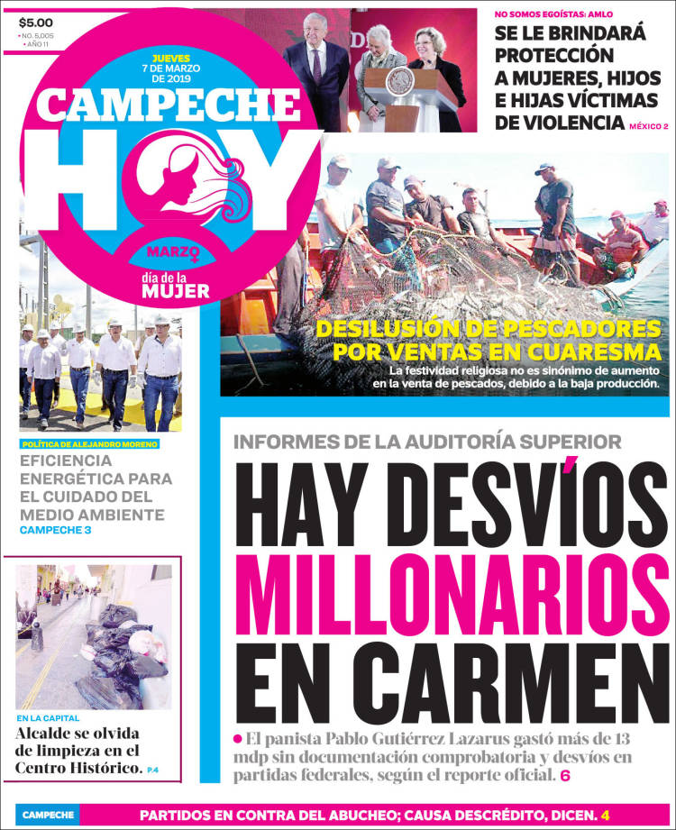 Portada de Campeche Hoy (México)