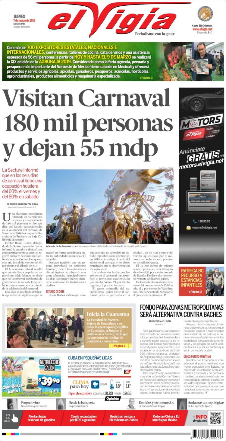 Portada de El Vigía (México)