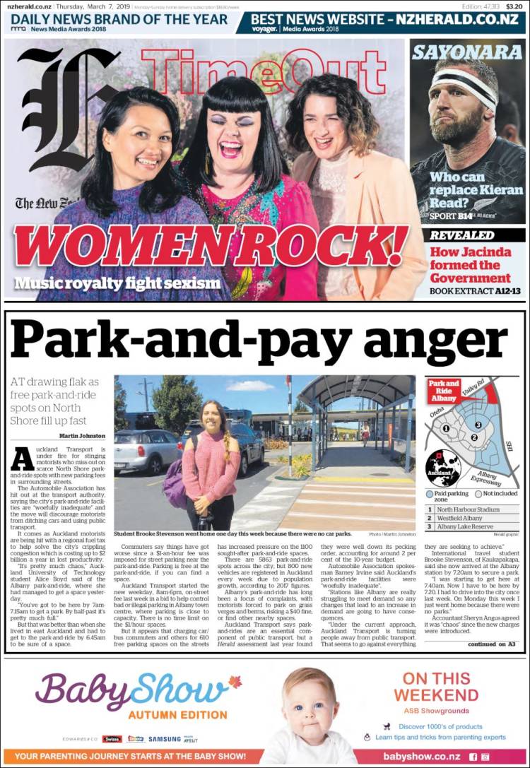 Portada de The New Zealand Herald (Nueva Zelanda)