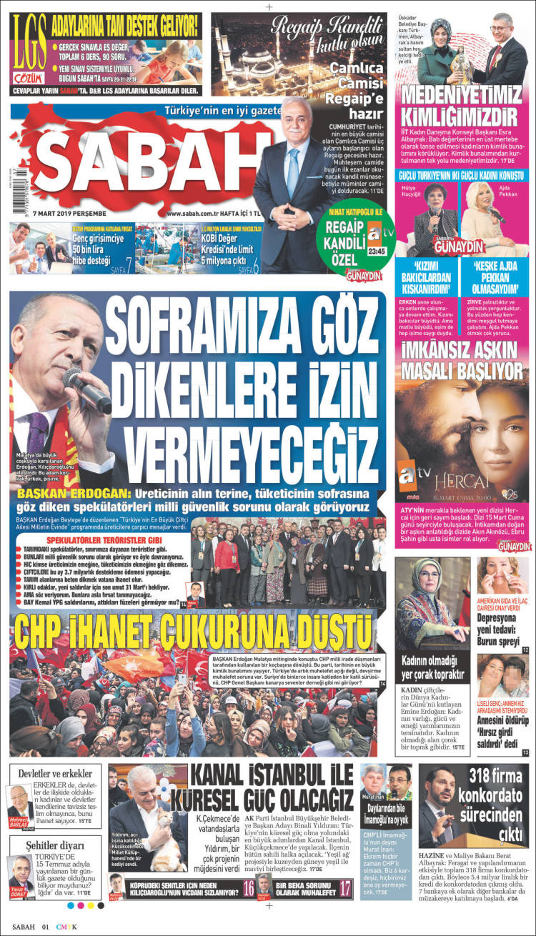 Portada de Sabah (Turqu&iacute;a)