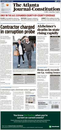 Portada de The Atlanta Journal-Constitution (USA)