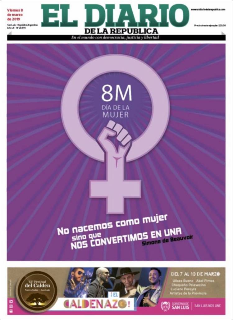 Portada de Diario de la República (Argentina)