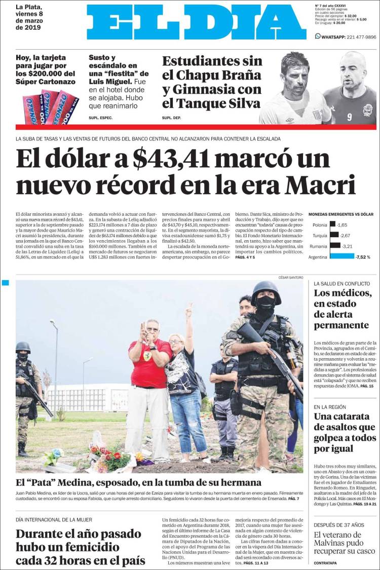 Portada de El Día de la Plata (Argentina)
