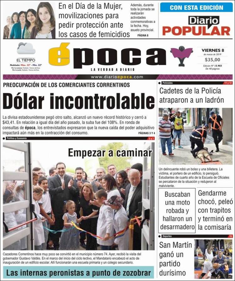 Portada de Diario Época (Argentina)