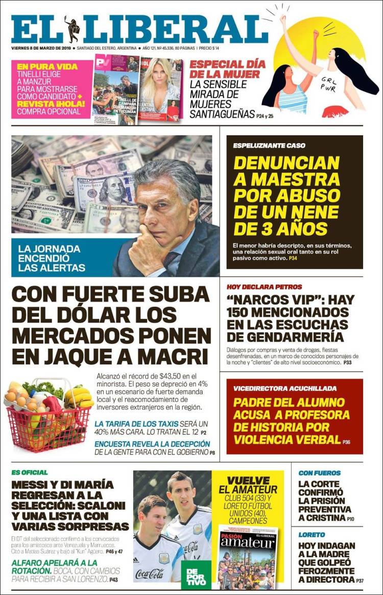 Portada de Diario El Liberal (Argentina)