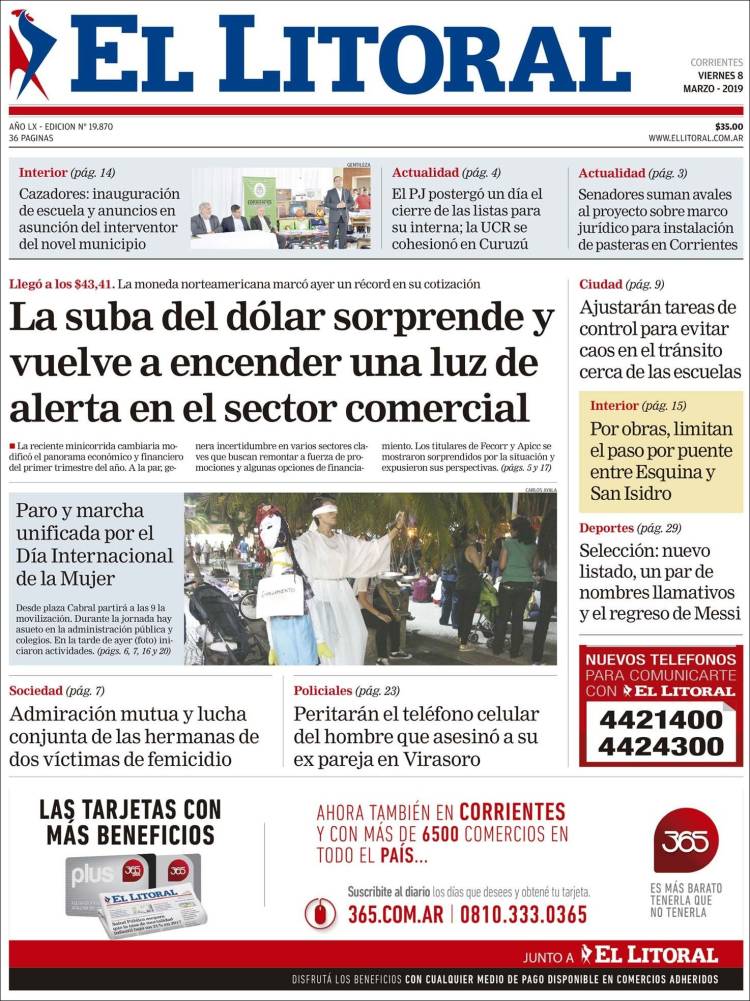 Portada de El Litoral Corrientes (Argentina)