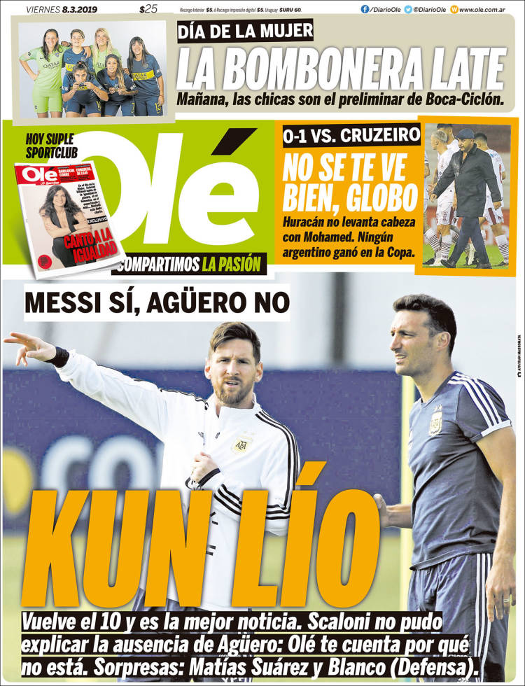 Portada de Olé (Argentina)