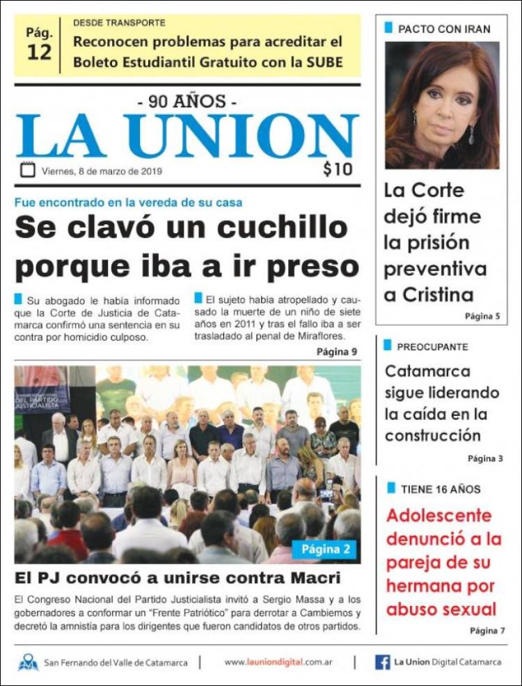 Portada de La Unión (Argentina)