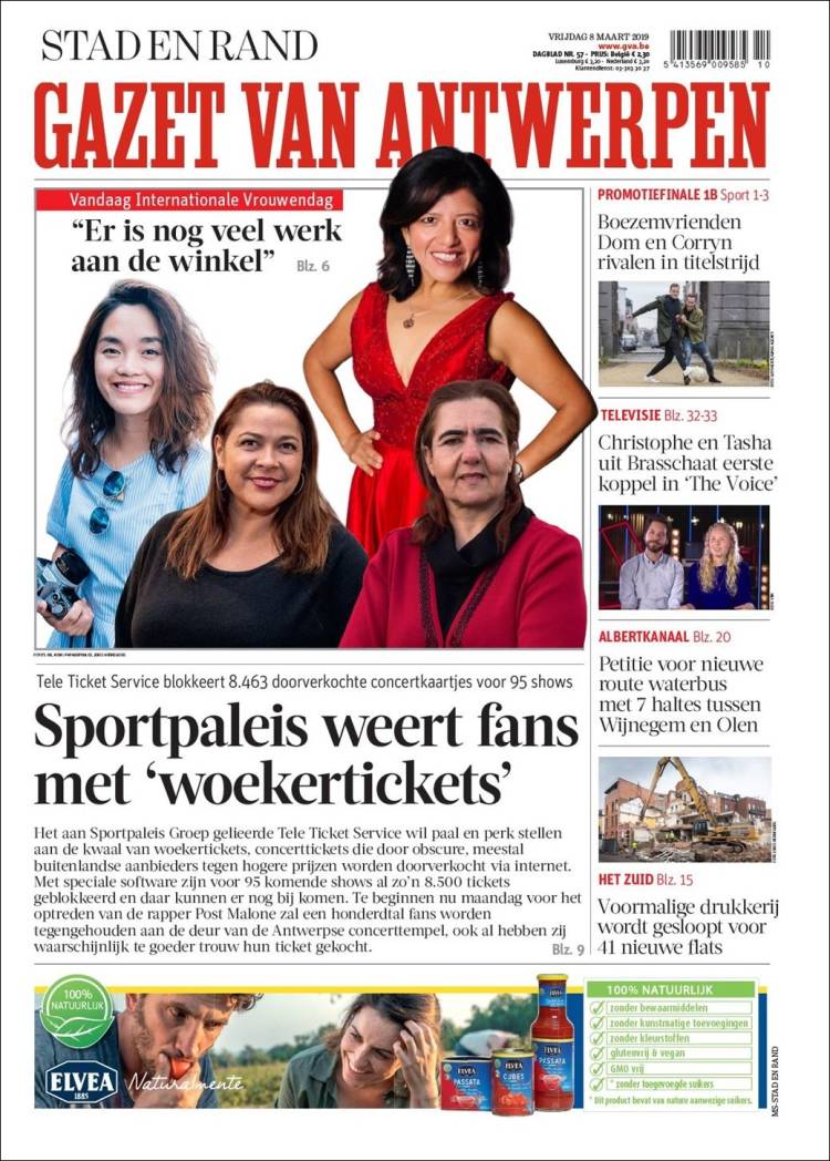 Portada de Gazet van Antwerpen (B&eacute;lgica)