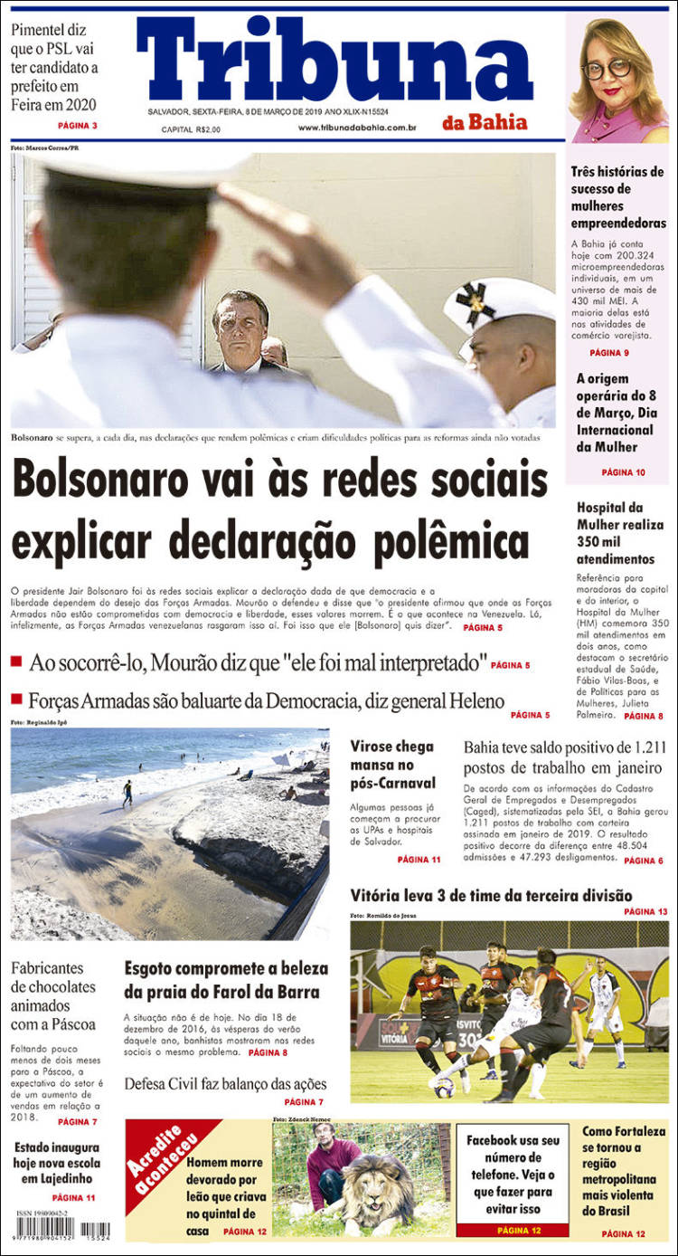 Portada de Tribuna da Bahia (Brasil)