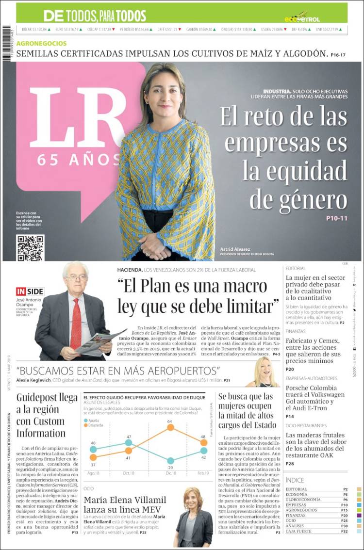 Portada de La Republica (Colombia)