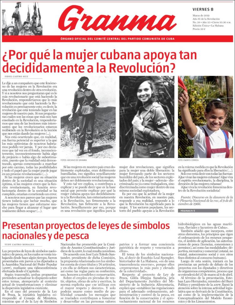 Portada de Granma (Cuba)