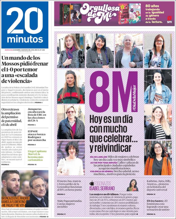 Portada de 20 Minutos - Barcelona (Espa&ntilde;a)