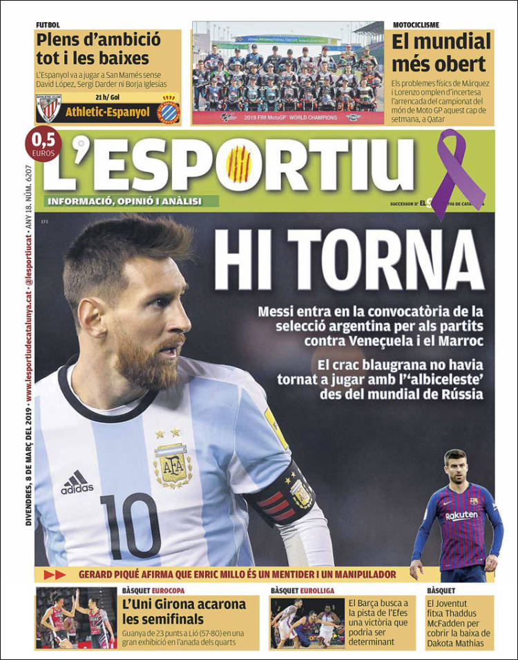 Portada de L'Esportiu (Espa&ntilde;a)
