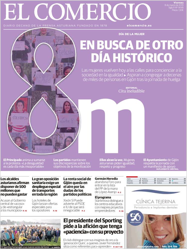 Portada de El Comercio (Espa&ntilde;a)