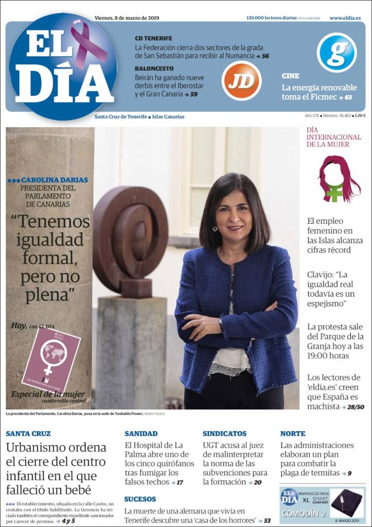 Portada de El Día (Espa&ntilde;a)