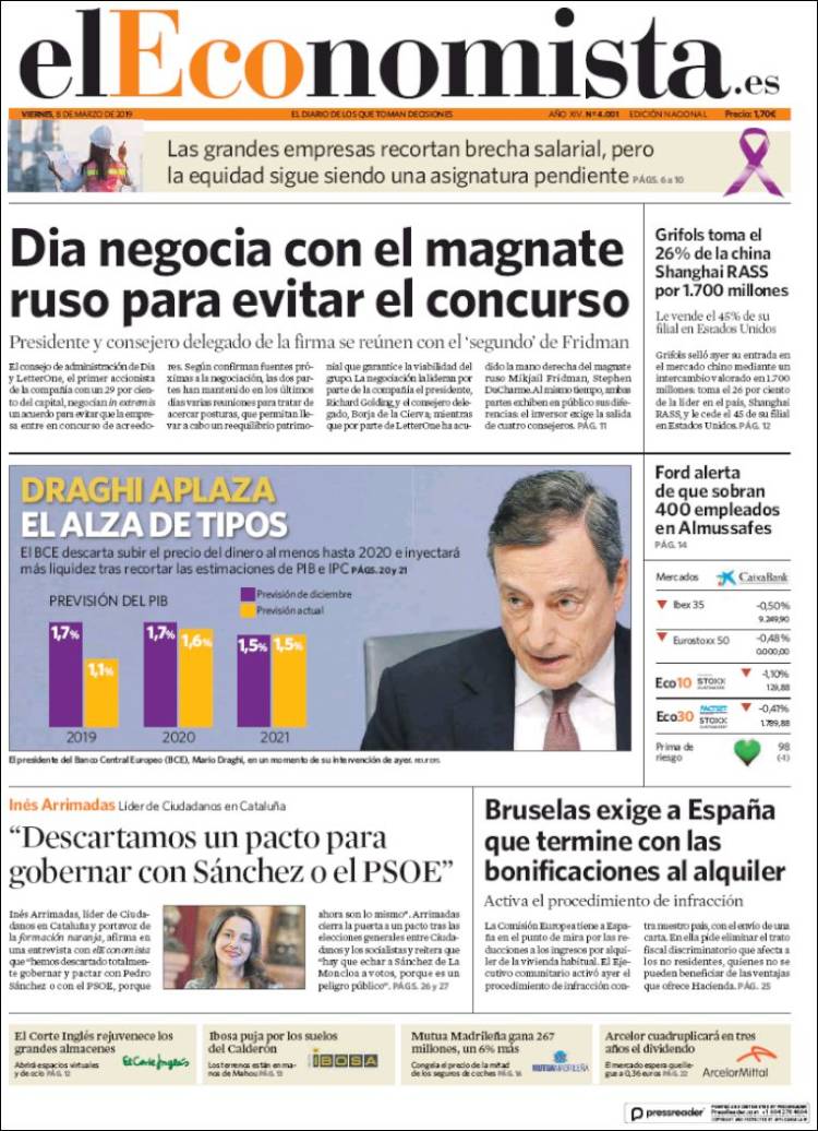 Portada de El Economista (Espa&ntilde;a)