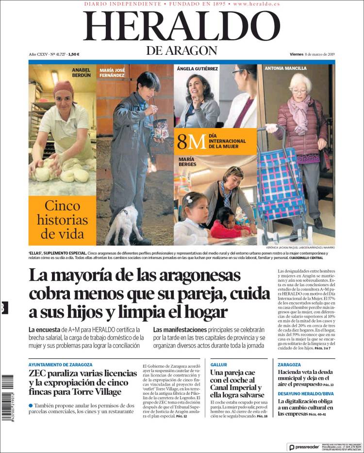 Portada de Heraldo de Aragón (Espa&ntilde;a)