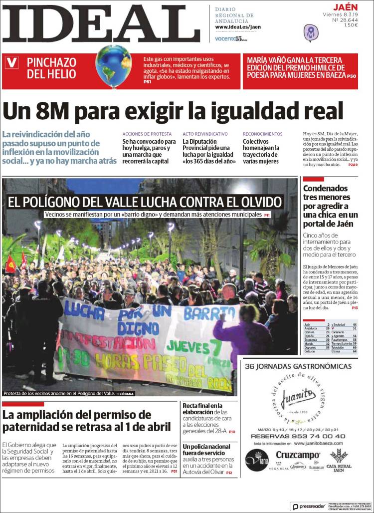 Portada de El Ideal de Jaén (Espa&ntilde;a)