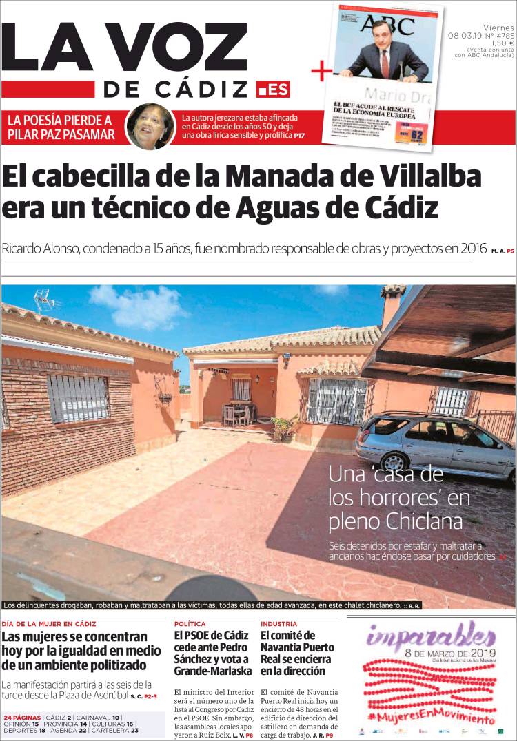 Portada de La Voz de Cádiz (Espa&ntilde;a)