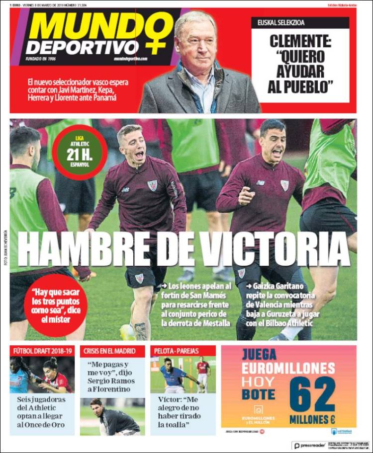 Portada de Mundo Deportivo Bizkaia (Espa&ntilde;a)