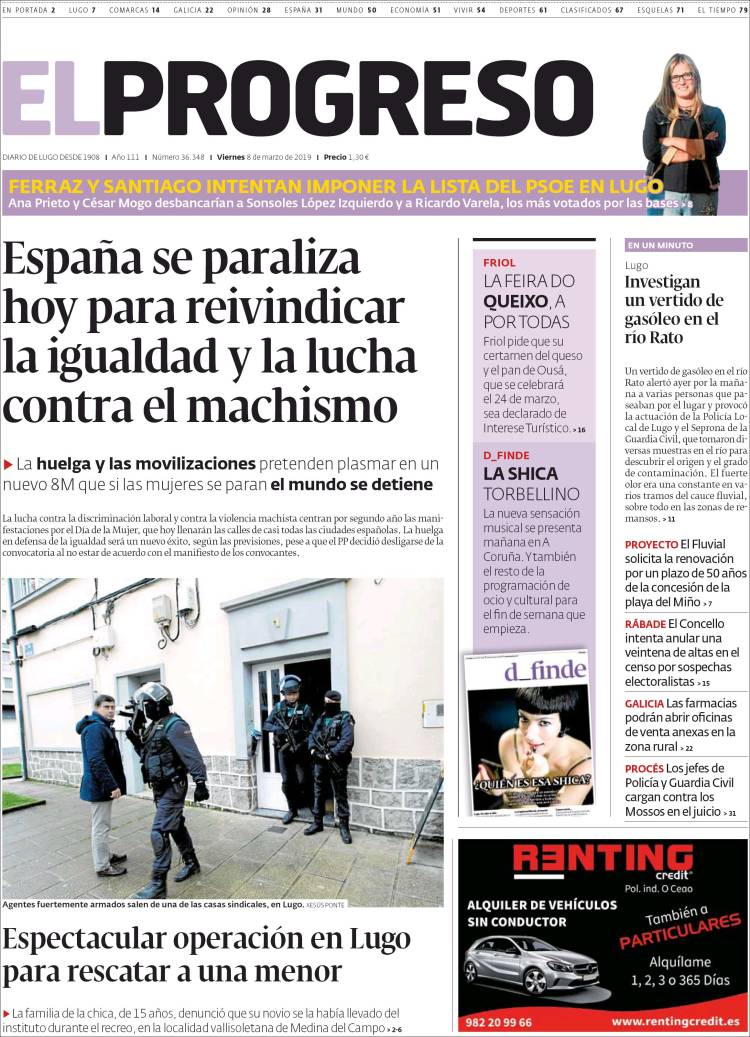 Portada de El Progreso (Espa&ntilde;a)