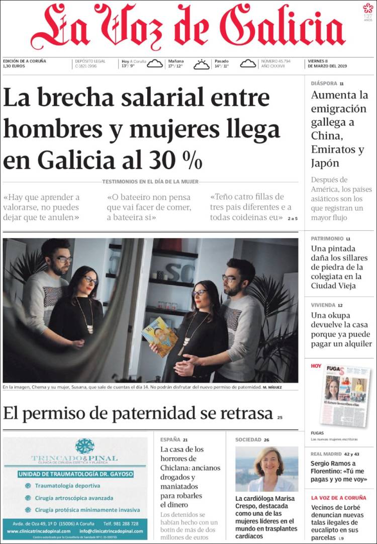 Portada de La Voz de Galicia (Espa&ntilde;a)