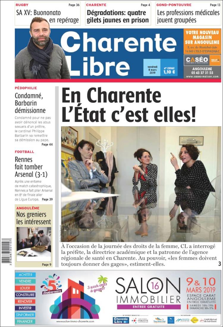 Portada de Charente Libre (Francia)