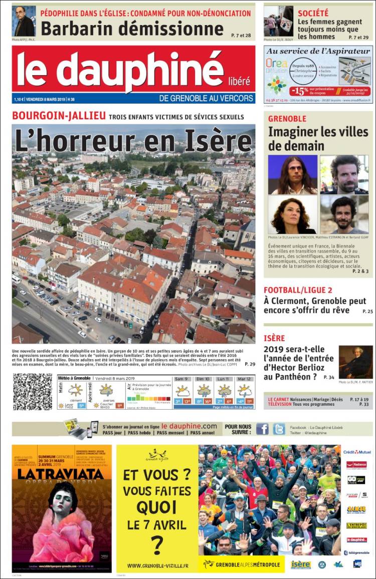 Portada de Le Dauphiné Libéré (Francia)