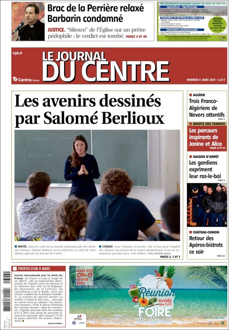 Portada de Le Journal du Centre (Francia)