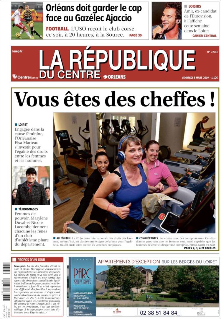 Portada de La République du Centre (Francia)