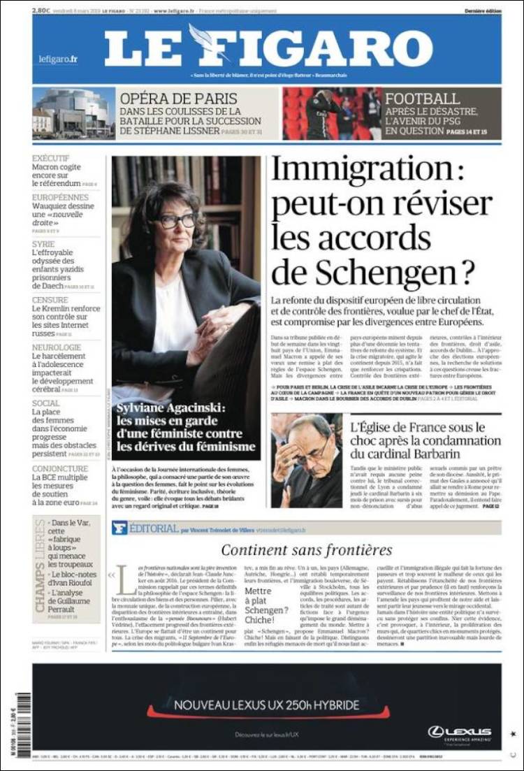 Portada de Le Figaro (Francia)