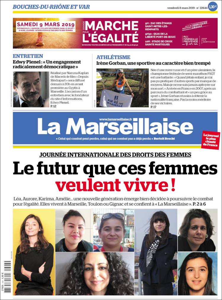 Portada de La Marseillaise (Francia)