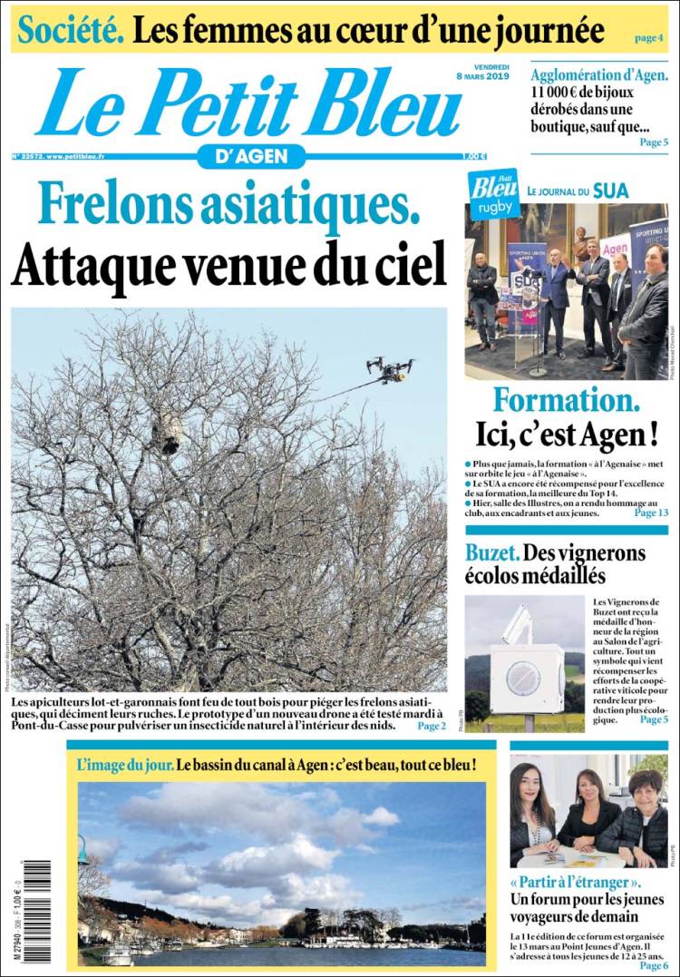 Portada de Le Petit Bleu (Francia)