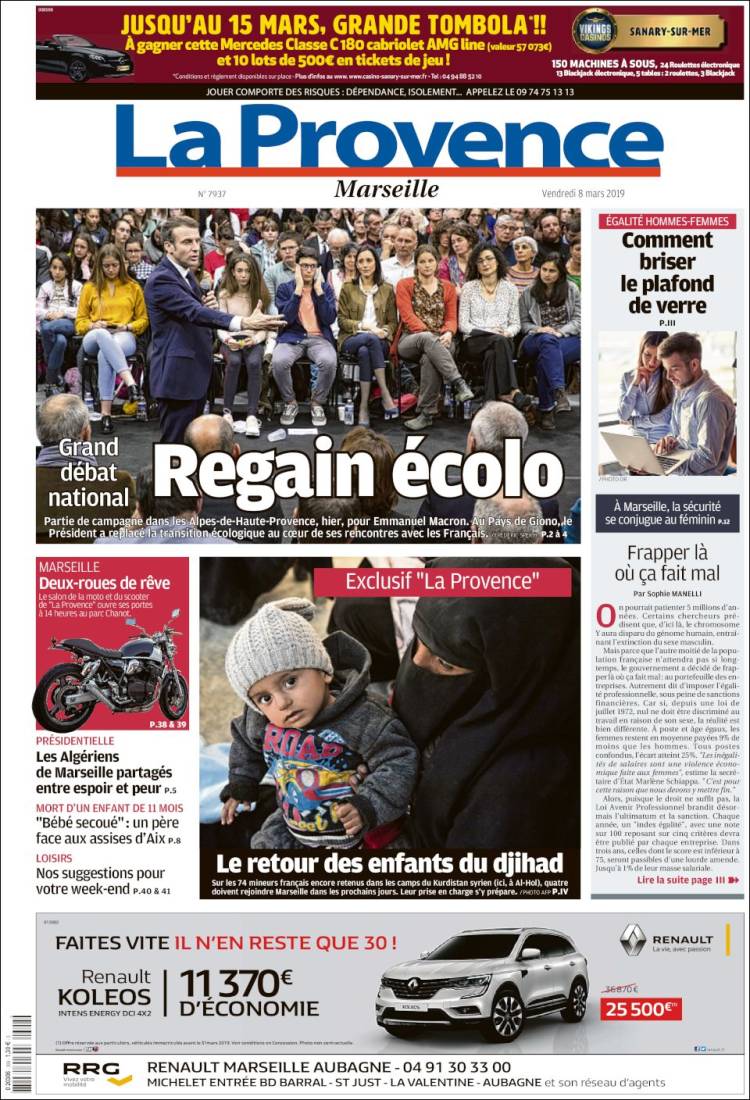 Portada de La Provence (Francia)