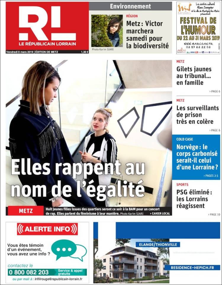 Portada de Le Republicain Lorrain (Francia)