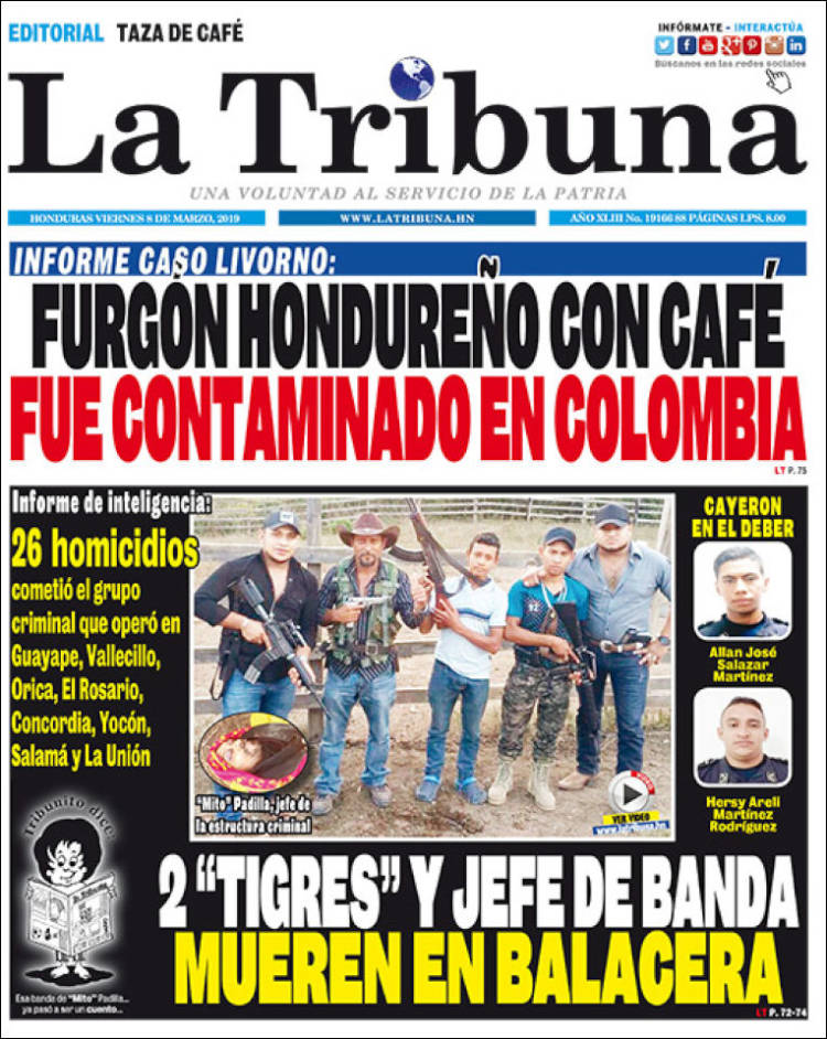 Portada de La Tribuna (Honduras)