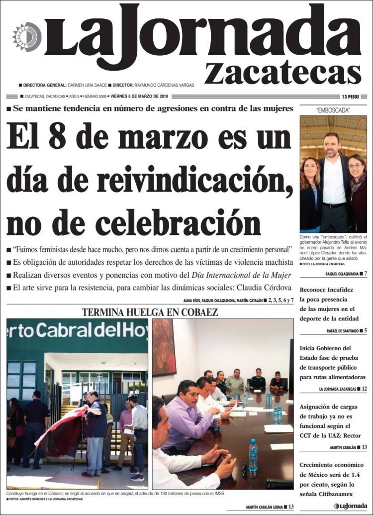 Portada de Jornada de Zacatecas (M&eacute;xico)