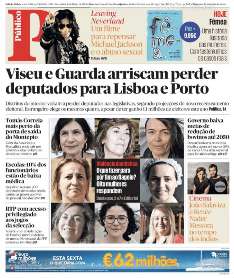 Portada de Público (Portugal)