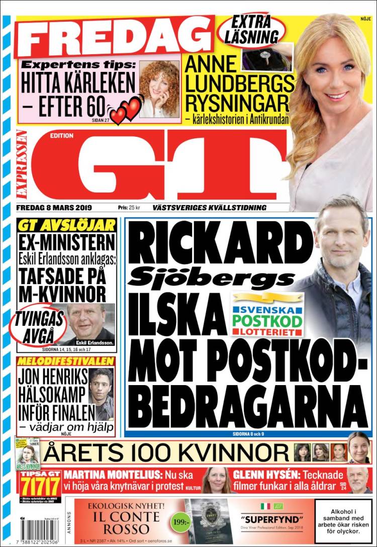 Portada de Göteborgstidningen (Suecia)