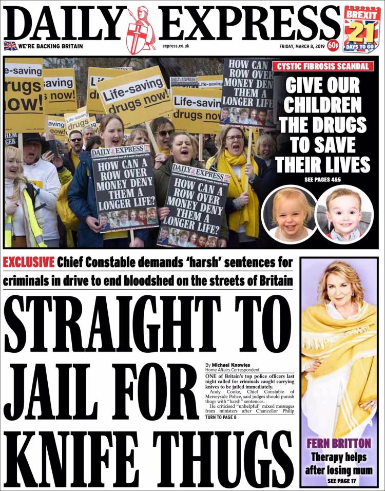 Portada de Daily Express (Reino Unido)