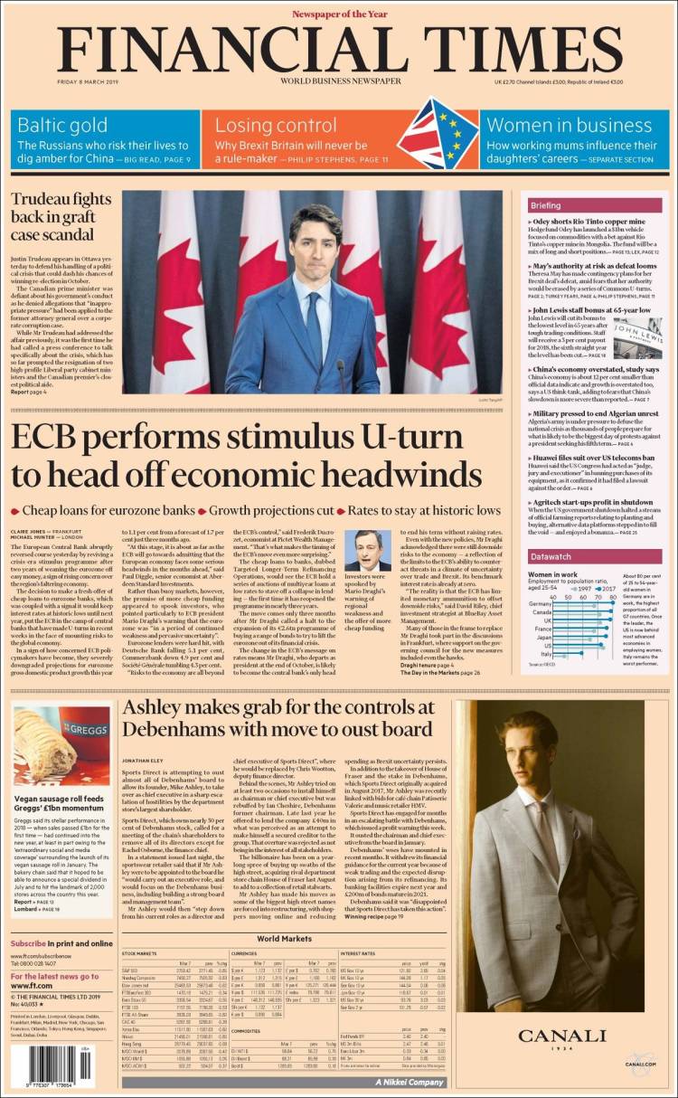 Portada de Financial Times (Reino Unido)