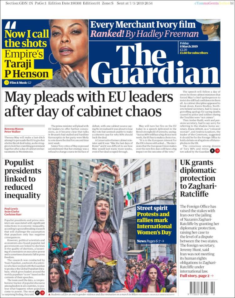 Portada de The Guardian (Reino Unido)