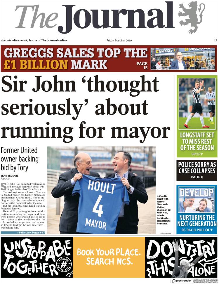 Portada de The Journal (Reino Unido)