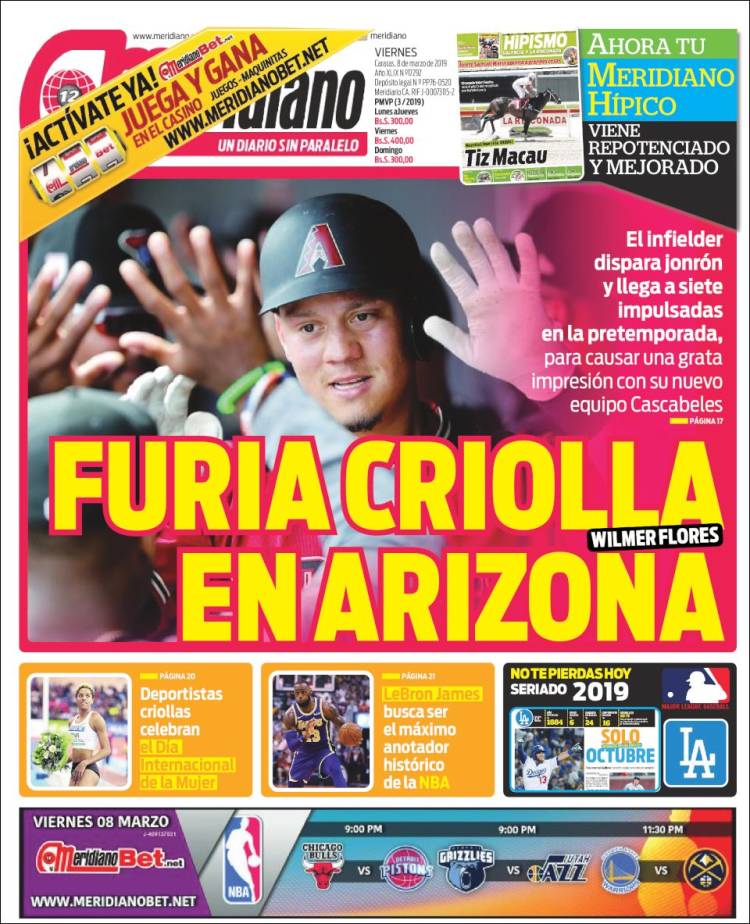 Portada de Meridiano (Venezuela)