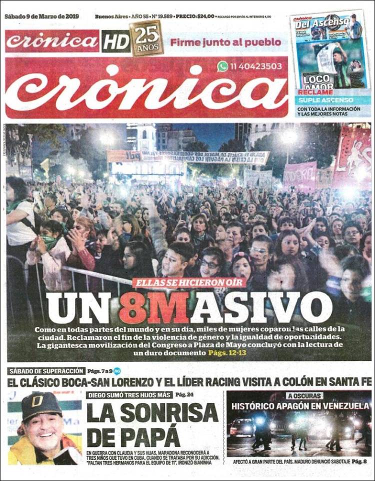 Portada de Crónica (Argentina)