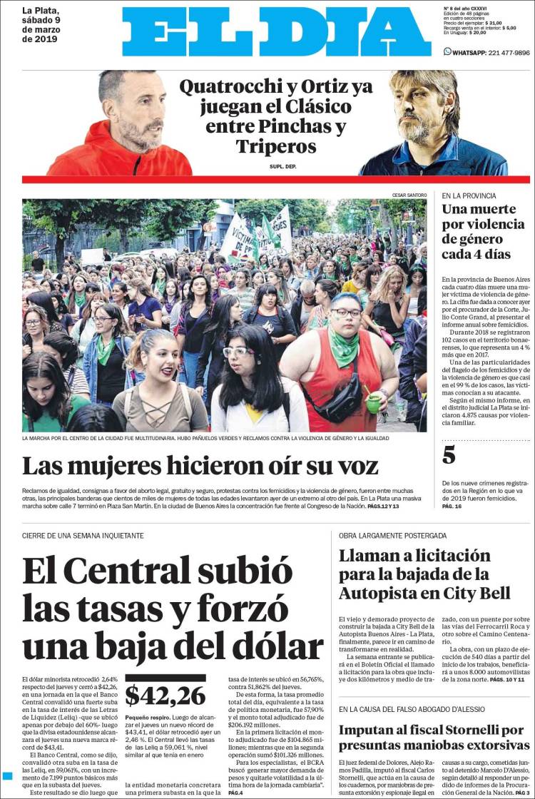 Portada de El Día de la Plata (Argentina)