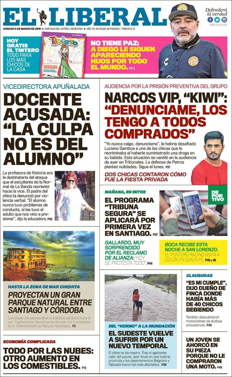 Portada de Diario El Liberal (Argentina)
